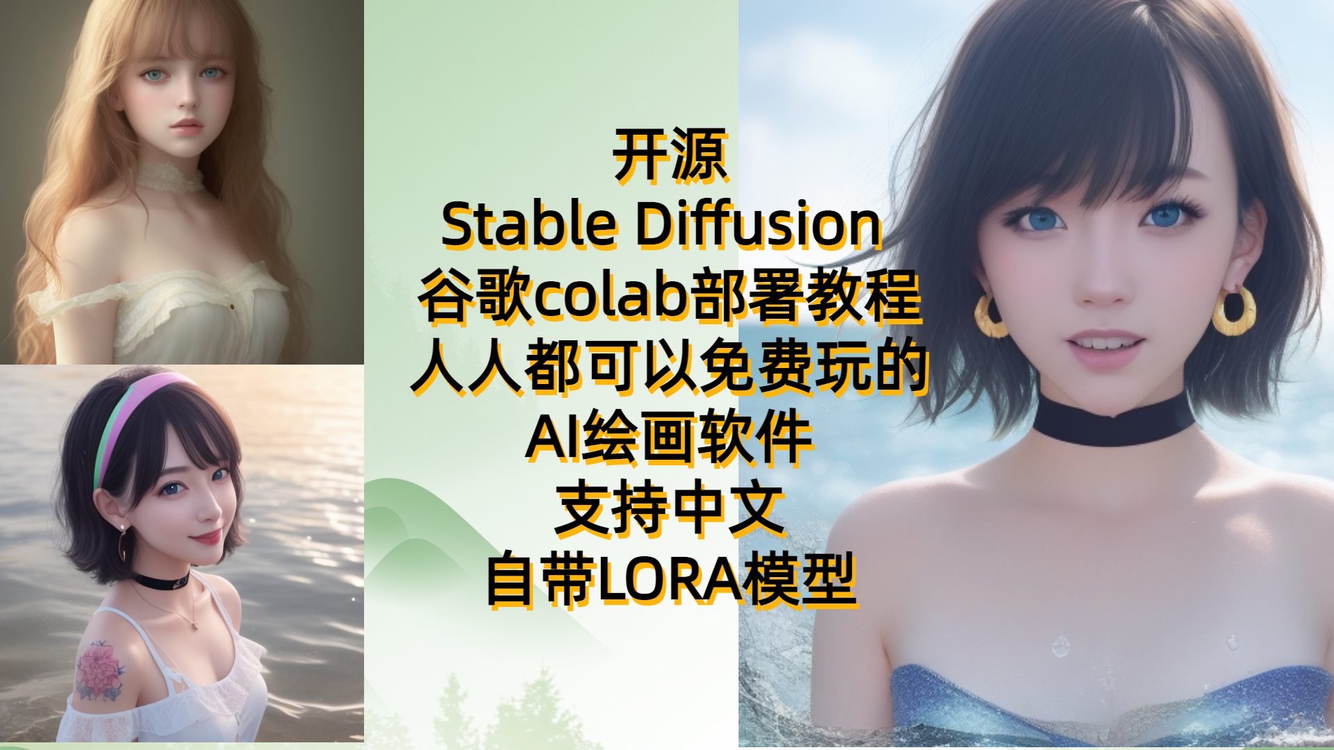 开源StableDiffusion谷歌colab部署教程-人人都可以免费玩的AI绘画软件-支持中文-自带LORA模型